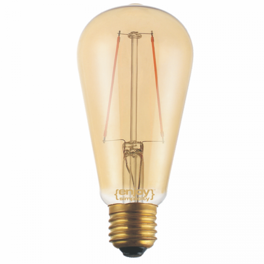 EL822109 | LED FILLAMENT DIM AMBER GLASS ST64-2|2.5W Ε27|2200K|200LM|