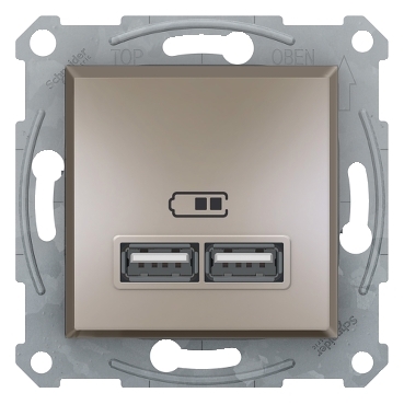 Asfora πρίζα φόρτισης 2xUSB 2,1A Bronze