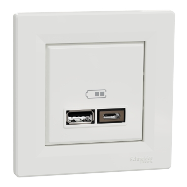 Asfora πρίζα φόρτισης 2xUSB A+C Λευκό