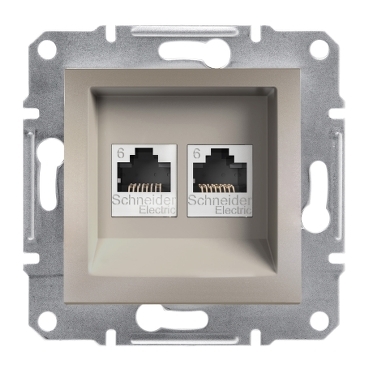 Asfora πρίζα πληροφορικής RJ45 cat6 U/UTP διπλή Bronze