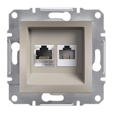 Asfora πρίζα πληροφορικής RJ45 cat5e και τηλεφώνου RJ12 Bronze