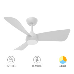 Ανεμιστήρας οροφής 30w + 18w 3CCT 1800lm με control Λευκός