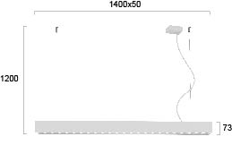 Κρεμαστό Λευκό L:1400 Direct - Indirect Top Line Dimmable