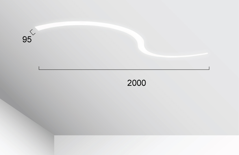 Γραμμικό Trimless L2000 3000K Λευκό Dim. Semi S