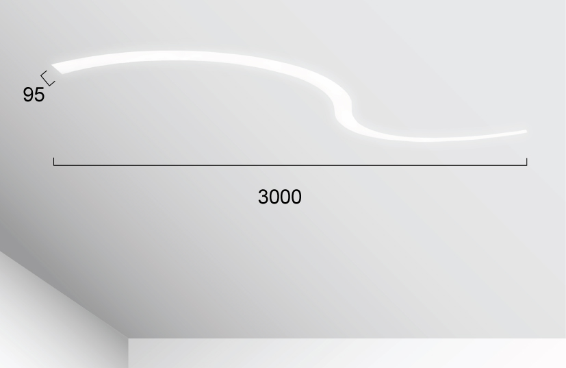 Γραμμικό Trimless L3000 4000K Λευκό Dim. Semi S