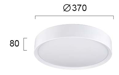 Πλαφονιέρα Λευκή D:370 Alessio