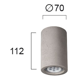 Σποτ D:70*112 Gu10 Concrete Phenix
