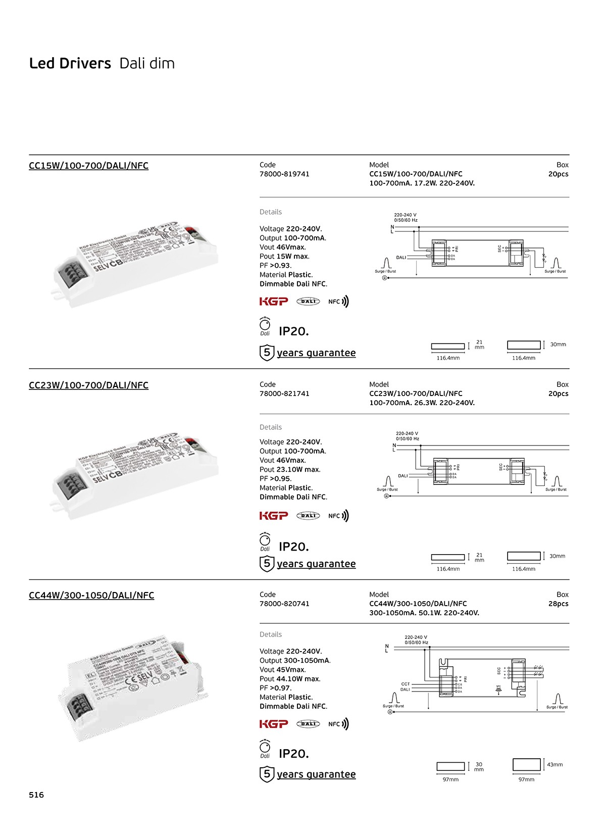 CC44W/300-1050/DALI/NFC