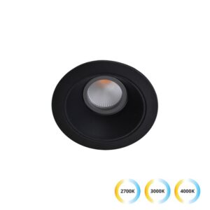Χωνευτό Σποτ Μαύρο 12W 2700K-3000K-4000K 38° Alea