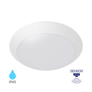 Πλαφονιέρα "Napoli" IP65 1 x Ε27 Sensor Λευκή